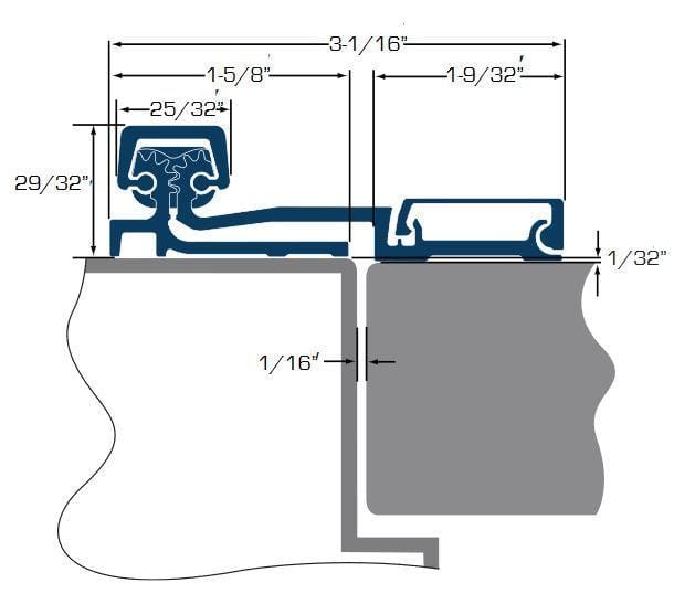 Continuous geared hinges in aluminum, 83 inches long, full surface design, available in multiple finishes.