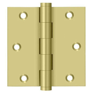 3 1/2" X 3 1/2" With Square Corners Plain Bearing Brass Hinges - Multiple Distressed Finishes - Sold In Pairs