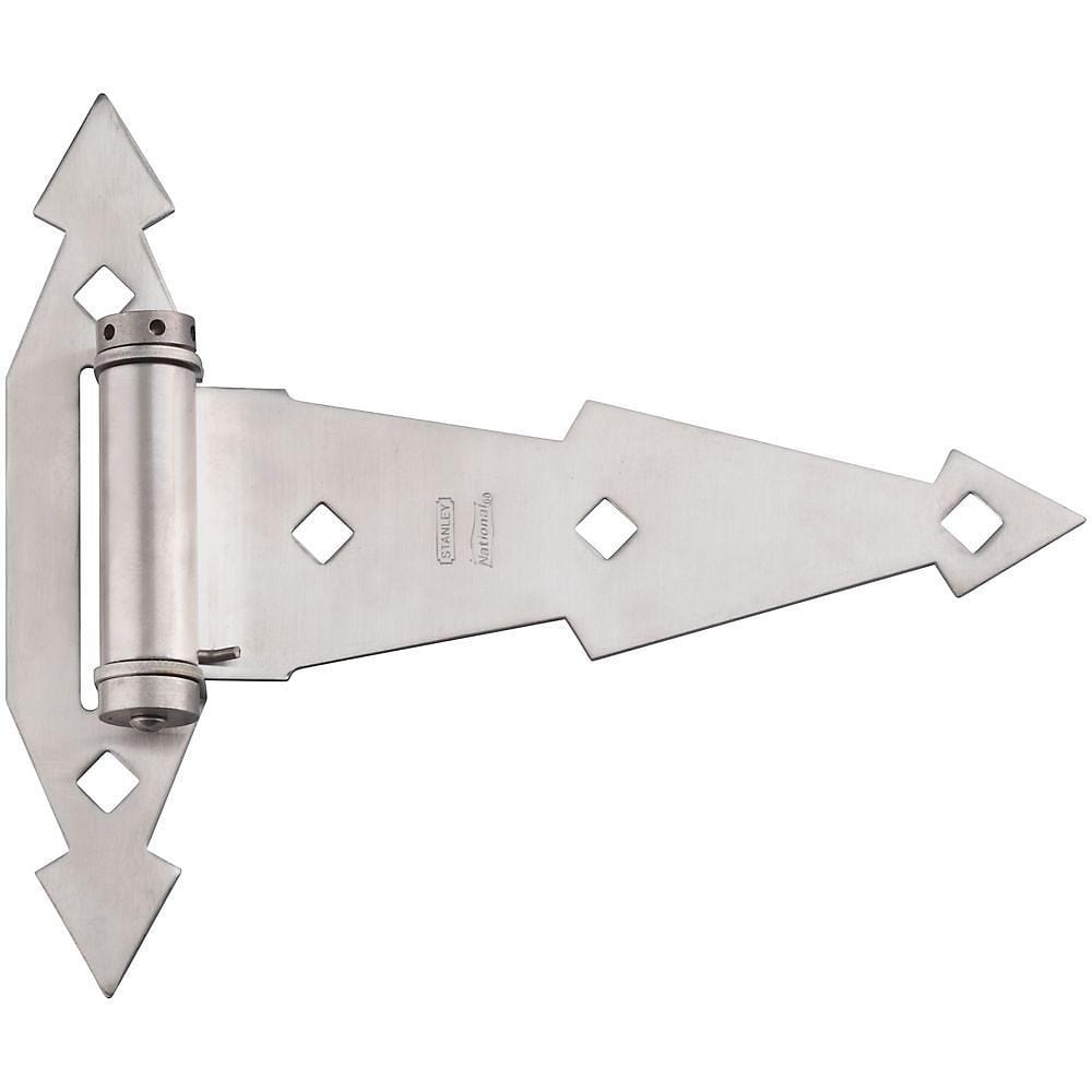 Decorative 7-inch spring T hinge made of highly rust-resistant stainless steel, sold individually for various applications.