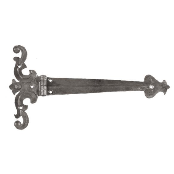 Decorative Strap Hinge for Gates - Forged Steel - 16-9/16" Inch x  8-7/16" Inch - Sold Individually