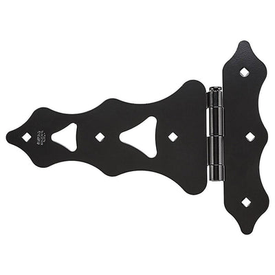 Decorative T Hinges - Black - 8 To 10 Inches - 2 Pack