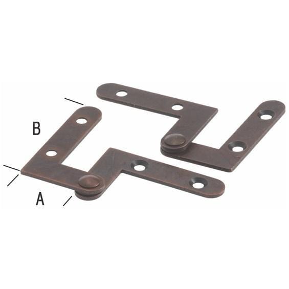 High-quality deep offset pivot door hinges in statuary bronze finish, available in multiple sizes, sold in a 2 pack.