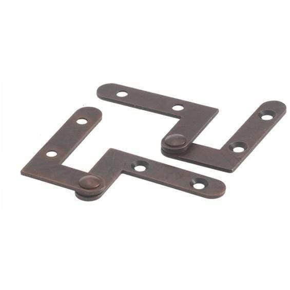 High-quality deep offset pivot door hinges in statuary bronze finish, available in multiple sizes, sold in a 2 pack.