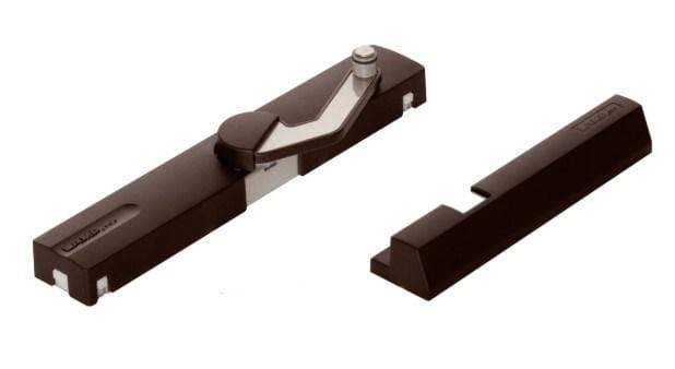 Self-closing door damper for doors up to 3 ft wide and 88 lb, surface mount, available in multiple finishes. Sold individually.