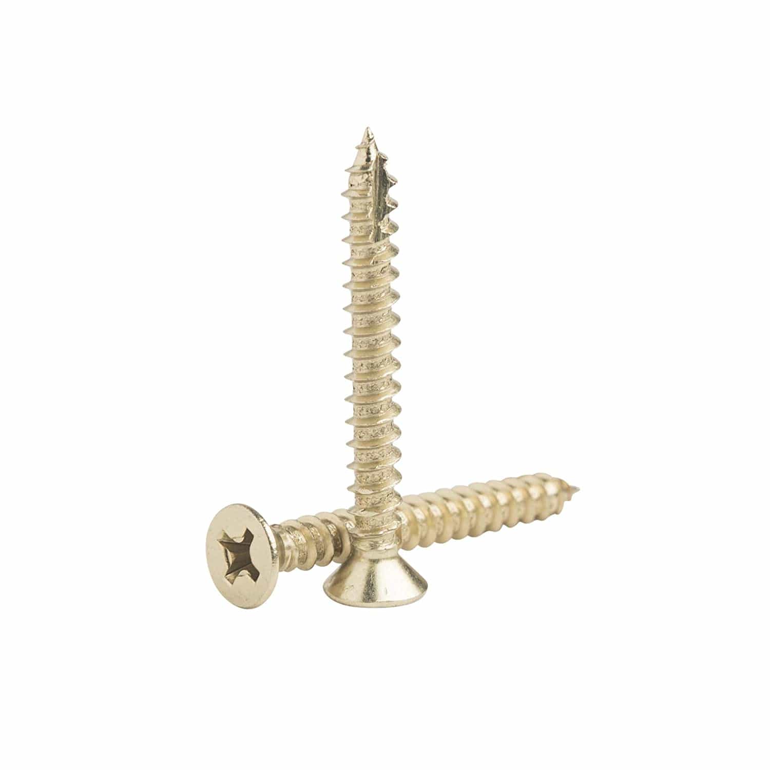 Door hinge wood screws, #9 x 1-1/2 inch, available in multiple finishes for secure installation.