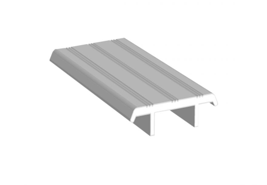 Heavy-duty carpet threshold available in multiple sizes and finishes for seamless door transitions. Sold individually.