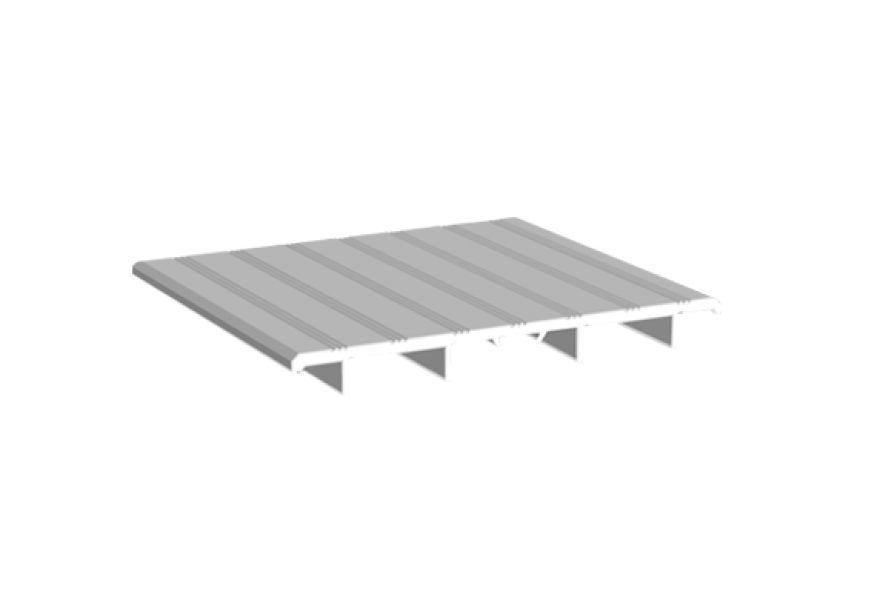 Heavy duty carpet threshold for doors, available in multiple sizes and finishes, sold individually.