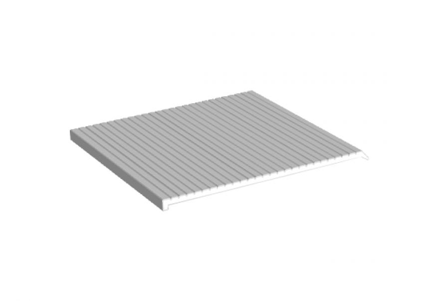 Heavy-duty door threshold sill nosing, 3-1/2 inches wide, available in multiple lengths and finishes, sold individually.