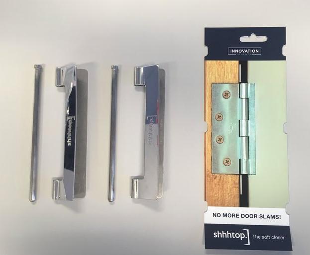 Door damper soft close for 3.5 and 4-inch hinges, preventing slamming; includes two dampers and installation hardware.