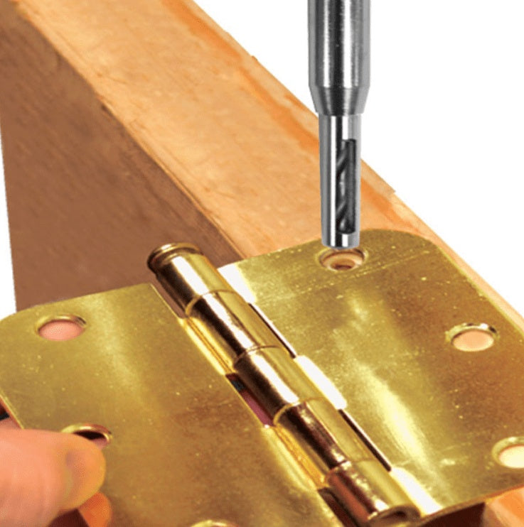 Drill bit for door hinge jig, designed for precise installation of hinges in wood surfaces. Sold individually.