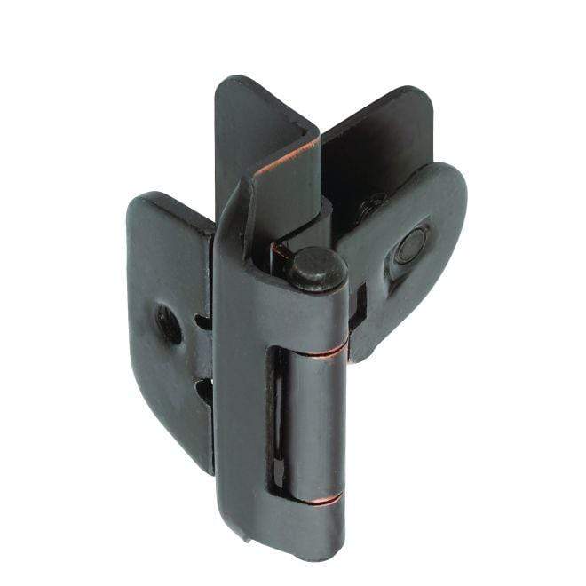 Double demountable cabinet hinges for 3/8 inch inset cabinets, 2.25 x 1.5 inches, available in multiple finishes, 2 pack.