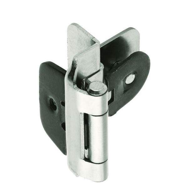 Double demountable cabinet hinges for 3/8 inch inset, 2 1/4 x 1 1/2 inches, available in multiple finishes, 2 pack.