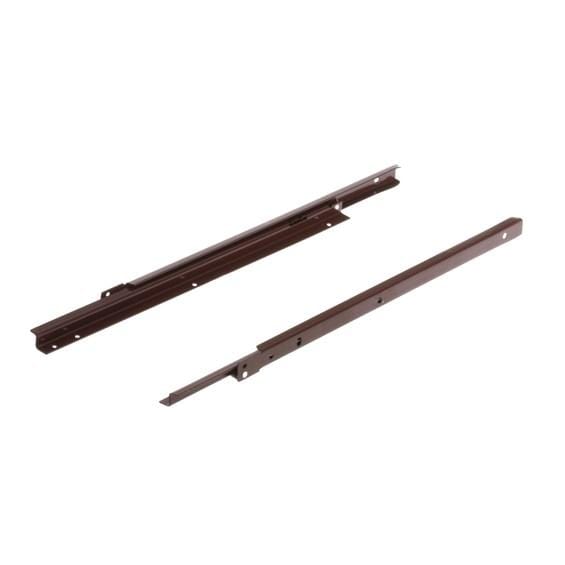 Micro guide thin roller drawer slides in various sizes and finishes, sold in pairs for smooth drawer operation.