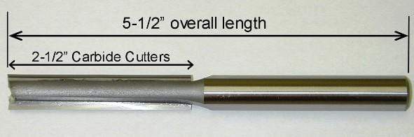 Extra Long 2 Flute Carbide Router Bit - 5 1/2" Inches - Sold Individually