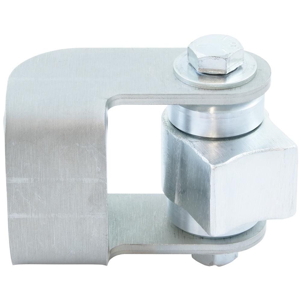 Heavy duty steel gate hinge for weld-on installation, opens to 180°, supports up to 1,100 lbs, zinc plated finish.