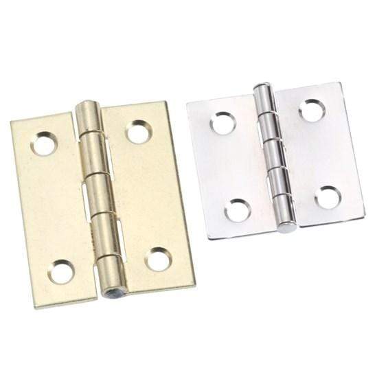 Fast Pin Non Swaged Light Narrow Butt Hinges in various sizes and finishes, sold individually for versatile applications.