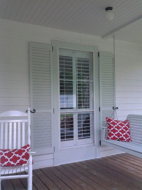 Faux Shutter Dogs / Tiebacks - Beveled Smooth Scroll - 6-3/4