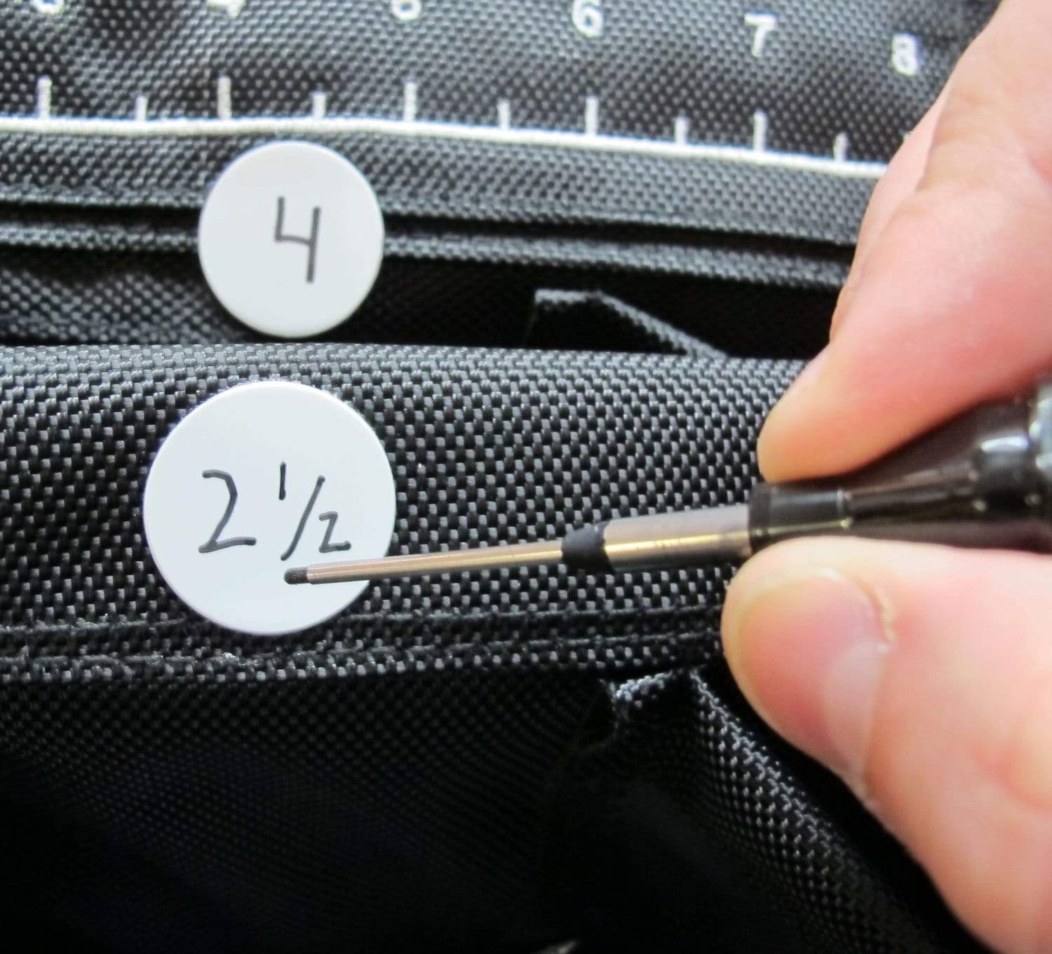 Flex Screw Bag for organizing screws, featuring round or square compartments, sold individually for easy storage.