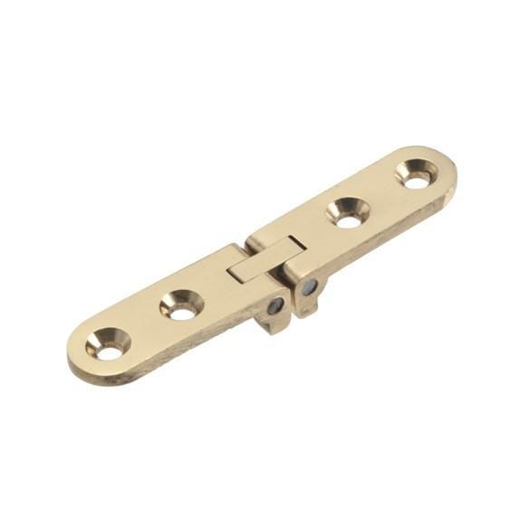 Polished solid brass flip-top table hinge available in multiple sizes, sold individually for versatile applications.
