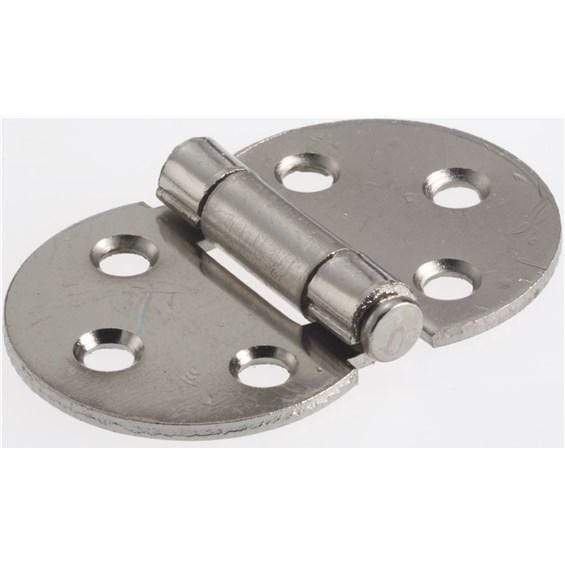Folding door hinge for wardrobe or chest doors, measuring 1-15/16" x 1-3/16", available in multiple finishes.