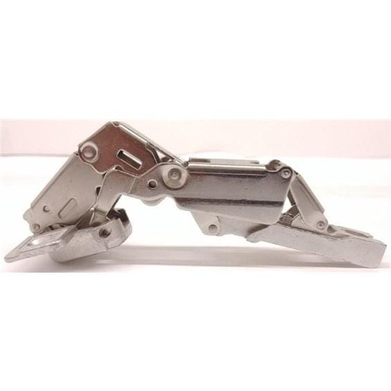 Forte concealed 170° self-closing clip-on cabinet hinge in nickel finish, featuring multiple attaching methods and overlays.