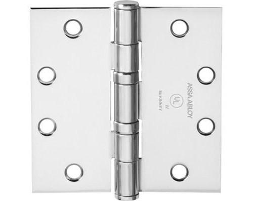 Standard weight full mortise hinge, 4-1/2" x 4-1/2", 5 knuckles, multiple finishes, non-removable pin option.