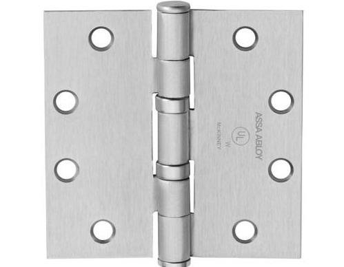 Standard weight full mortise hinge, 4-1/2" x 4-1/2", 5 knuckle design, multiple finishes, non-removable pin option.