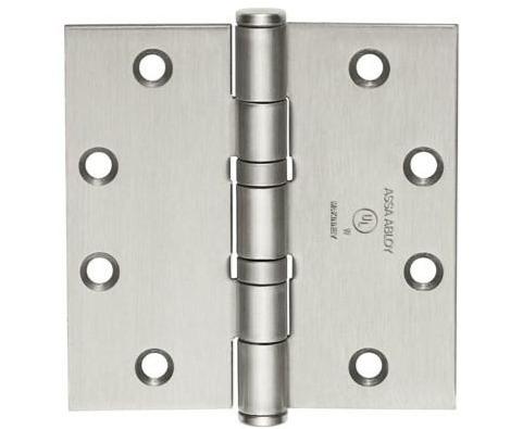 Full mortise hinge with standard weight, 5 knuckles, 4-1/2" x 4-1/2", available in multiple finishes, sold individually.