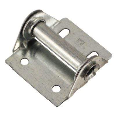 Durable half garage door hinge made of 14 gauge steel, designed for narrow rail applications. Ideal for secure door operation.