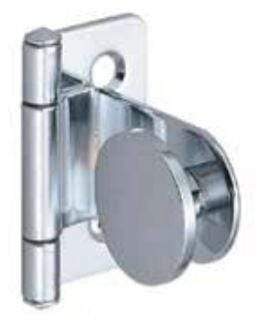 Inset glass door hinge for cabinets, available in multiple finishes, sold individually for versatile applications.