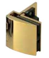 Overlay glass door hinge for cabinets, featuring a catch and available in multiple finishes, sold individually.