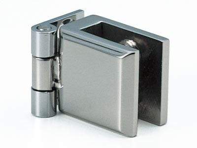 Glass Door Hinge - For Cabinets - Polished Stainless Steel - Sold Individually