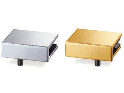 Glass door hinges for cabinets, available in multiple finishes, sold individually for versatile installation.