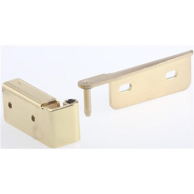 Glass Door Hinges - Lift Off Inset - Solid Steel - High Gloss Polished Brass Finish - 2 Pack