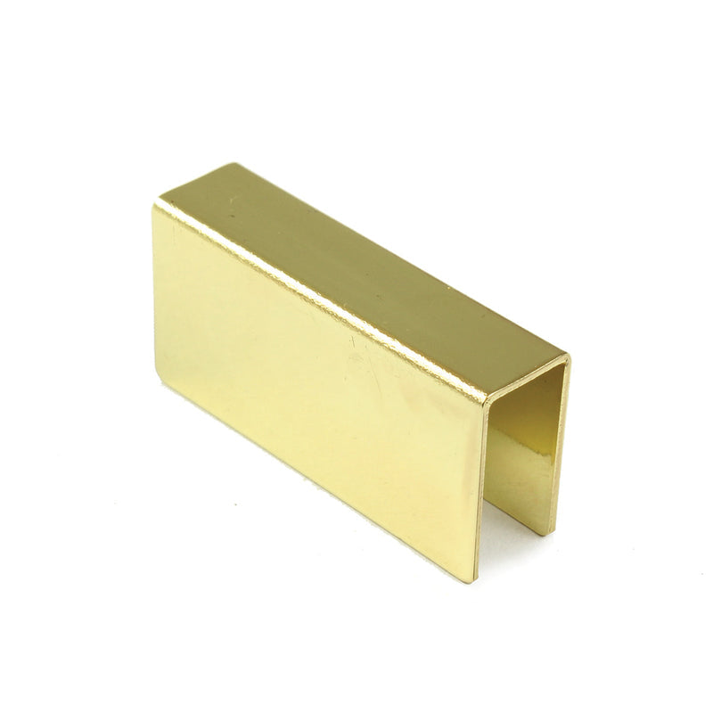 Glass door strike plate in various sizes and finishes, sold individually for secure door installation.