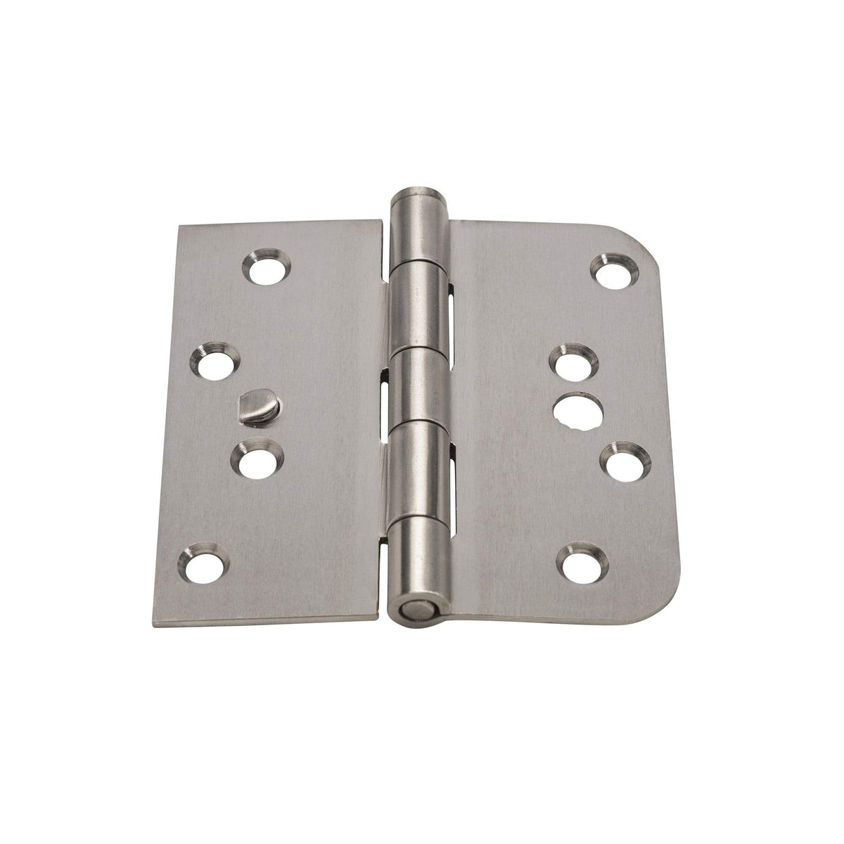 Stainless Steel Hinges With Security Tab - 4" X 4" Plain Bearing Hinge Square Corner With 5/8" Radius Corner - 2 Pack - Clearance
