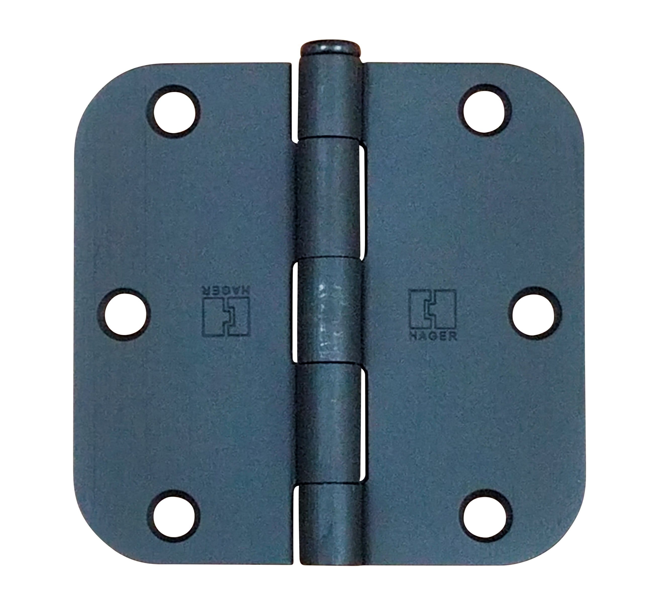 Hager 3.5-inch door hinge with 5/8-inch radius, available in multiple finishes, sold individually for various applications.