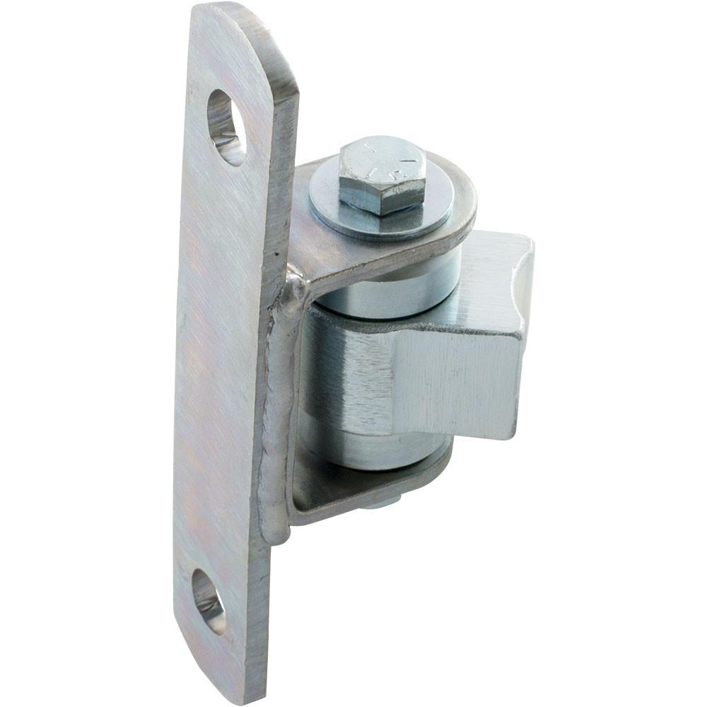 Heavy duty half bolt-on gate hinge made of steel with zinc plating, supports up to 750 lbs, sold individually.