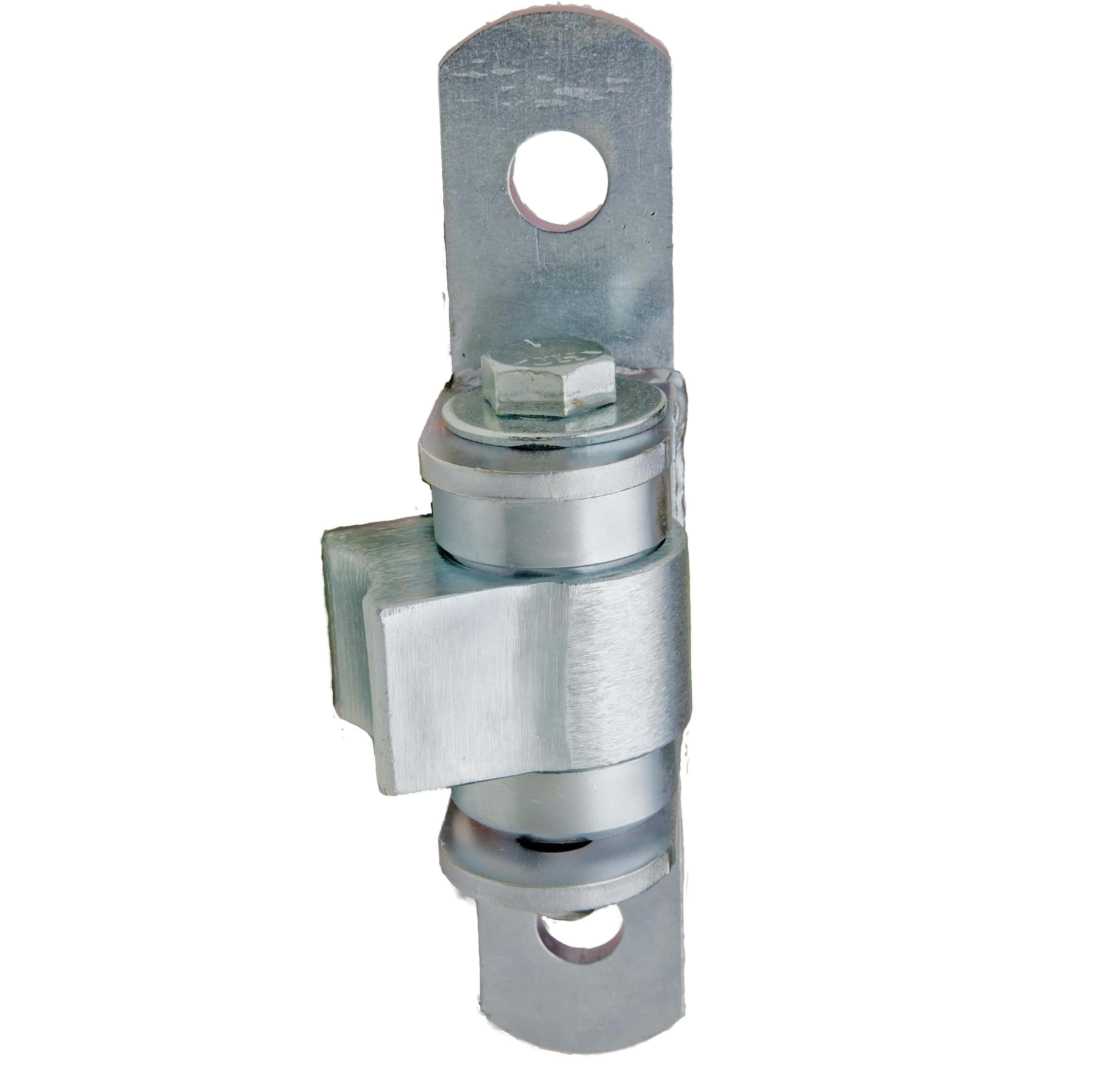 Heavy duty half bolt-on gate hinge made of steel with zinc plating, supports up to 750 lbs, sold individually.