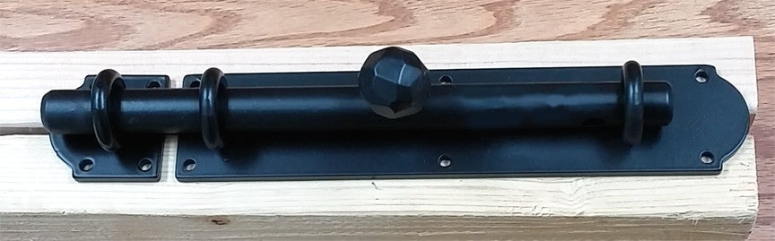 Heavy Duty Rustic Slide Bolt for Gates and Doors - Dual Side Operating - Black Powder Coat Finish - Sold as Set