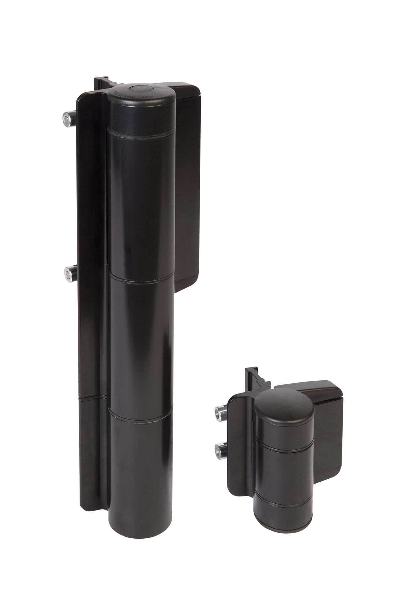 Heavy duty 180° hydraulic gate closer and hinge for gates up to 330 lbs, available in multiple finishes.