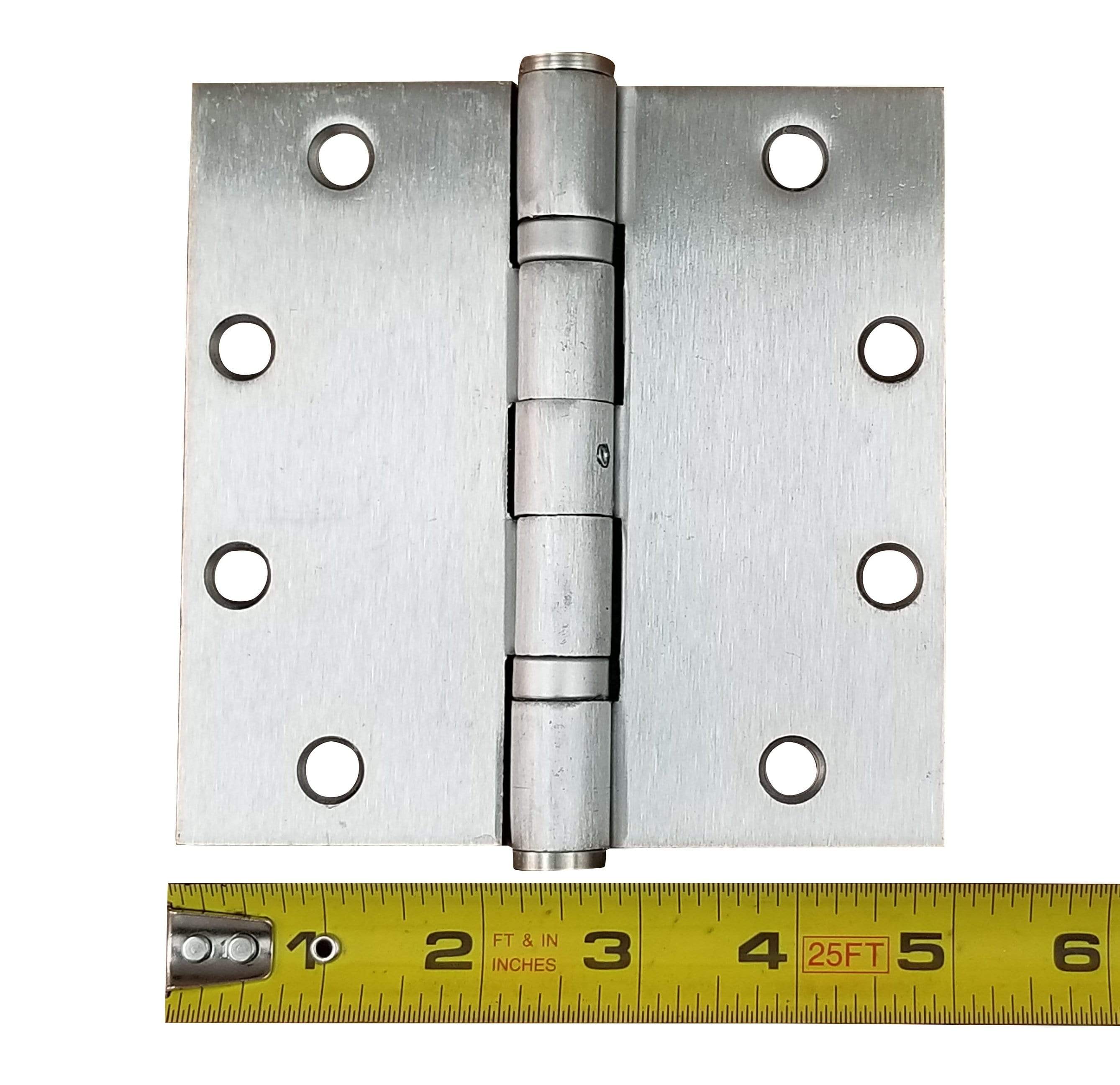 Heavy duty commercial ball bearing hinge, 5 inches square, available in multiple finishes, sold in a 2 pack.