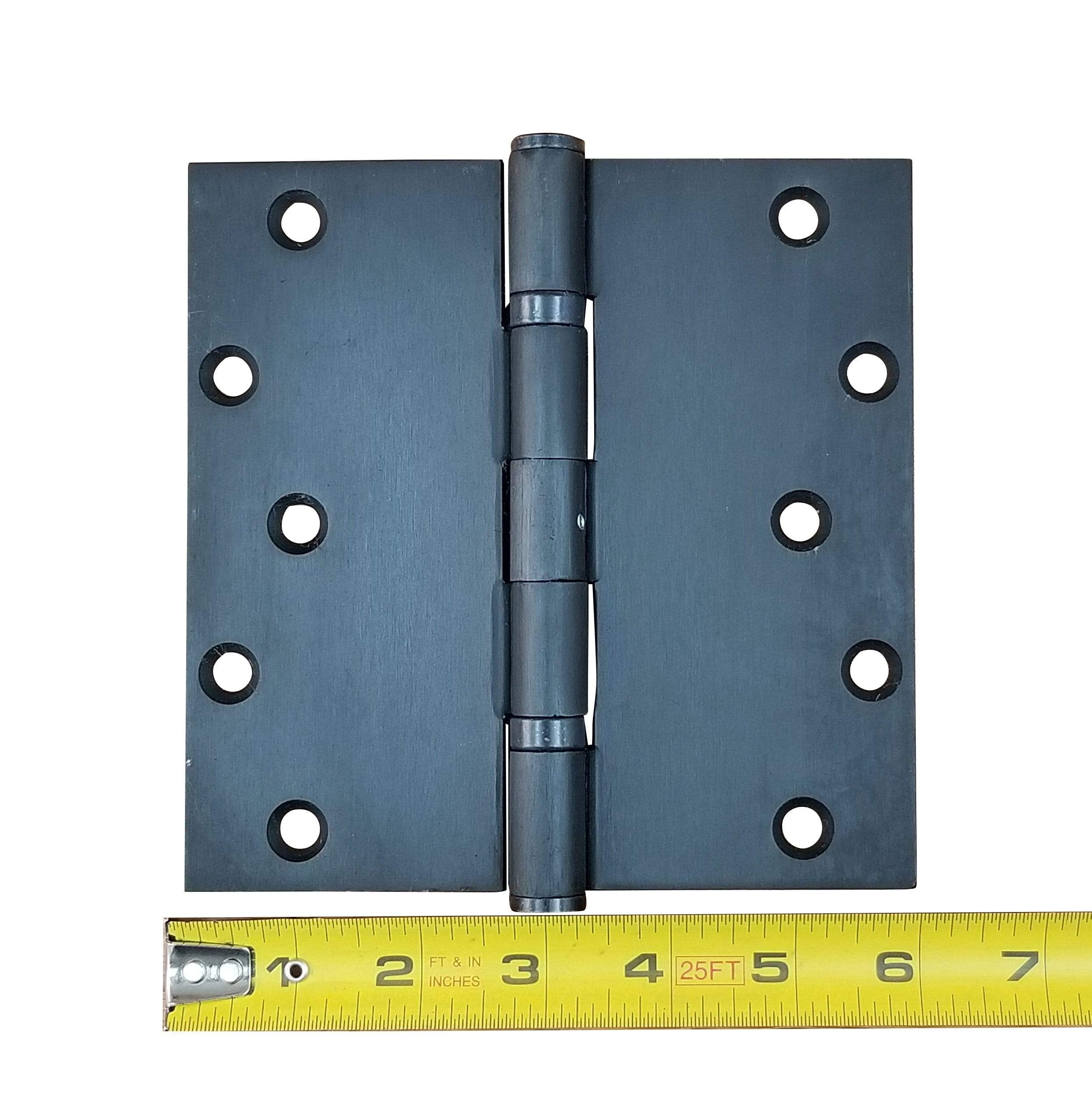 Heavy duty 6-inch square ball bearing hinges in various finishes, sold in a convenient two-pack for commercial use.
