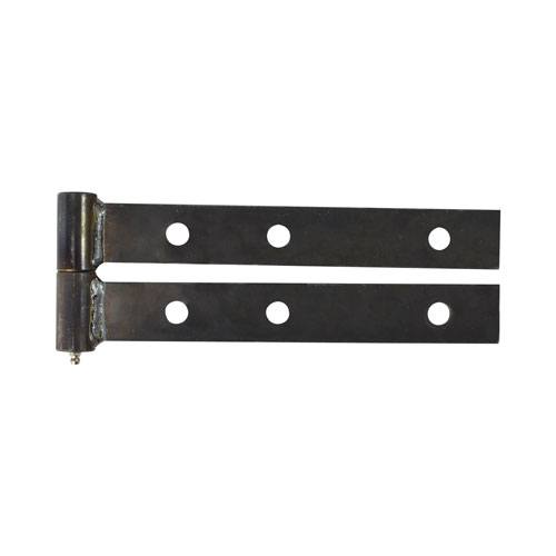 Heavy duty steel swing gate hinges with 10-inch leaves, available in weld-on or bolt-on styles, sold in pairs.
