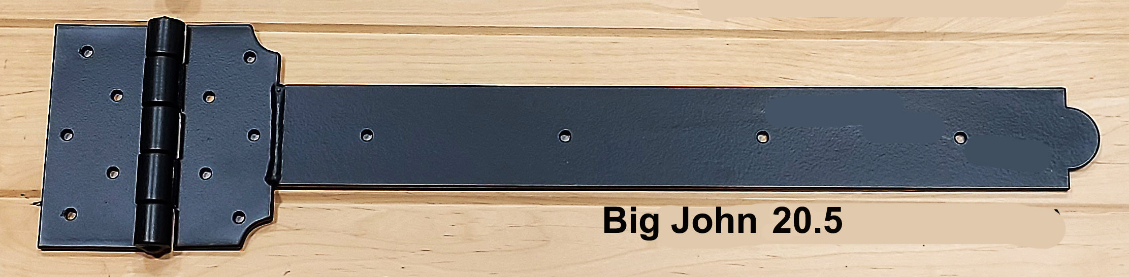 Super heavy-duty decorative strap T-hinge, available in sizes from 14 to 26.5 inches for robust applications.