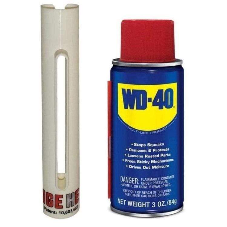 Ultimate hinge replacement repair tool kit including hinge pin removal tool, lubricant, and accessories for door repairs.