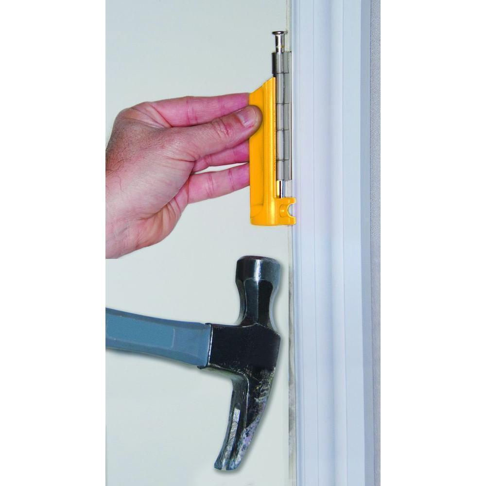 Ultimate hinge replacement repair tool kit featuring hinge pin removal tool, knuckle bender, shims, and door lifter.