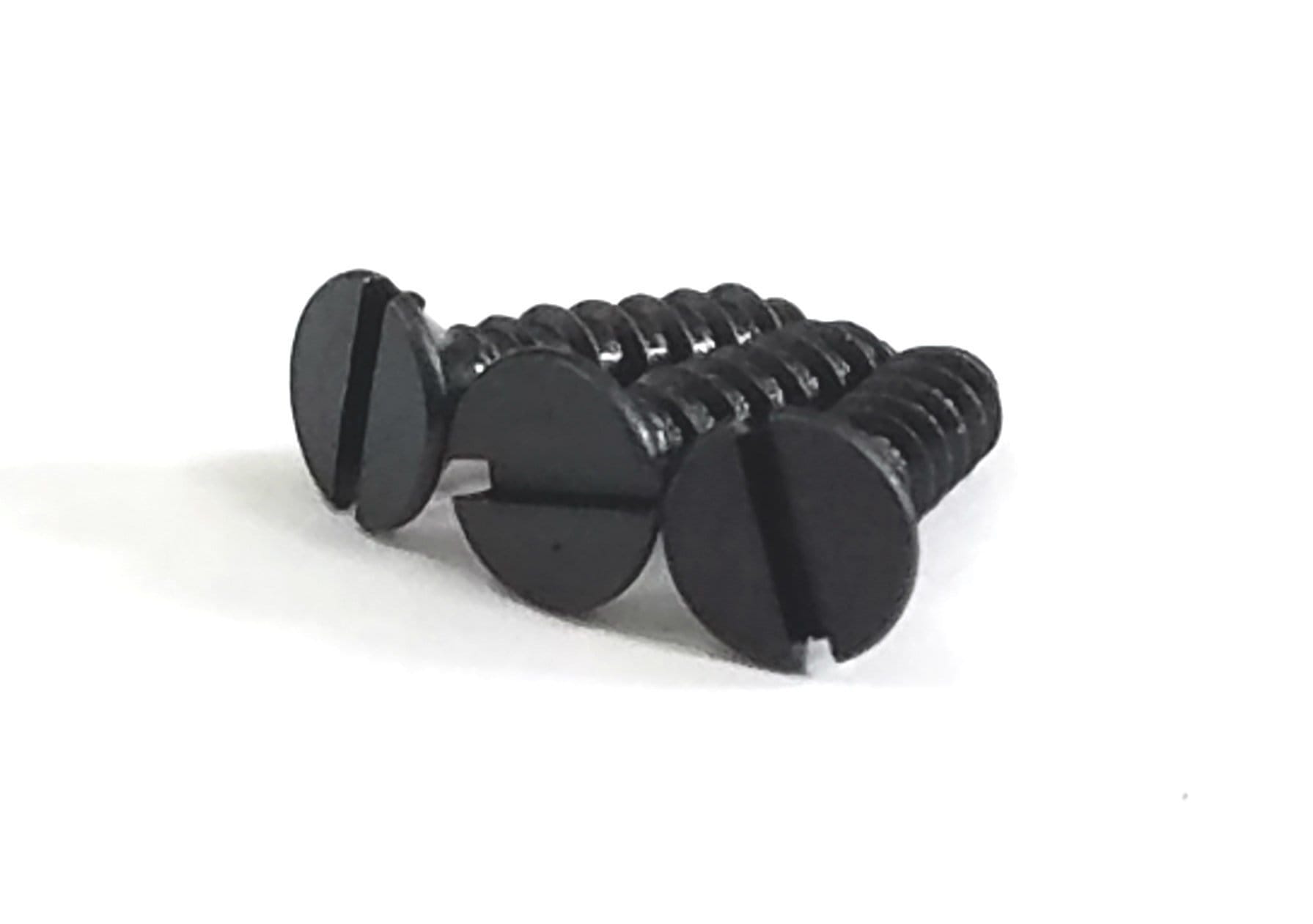 Slotted hinge screws for doors in oil rubbed bronze, flat head, size #9 x 3/4 inch, ideal for secure installations.