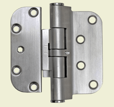Hoppe Horizontal Vertical Adjustable Guide Hinges - 4" Wide X 3 5/8" Tall - Non-Removable Pin For Security - Satin Nickel Finish