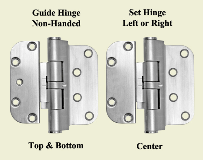 Hoppe Horizontal Vertical Adjustable Guide Hinges - 4" Wide X 3 5/8" Tall - Non-Removable Pin For Security - Satin Nickel Finish